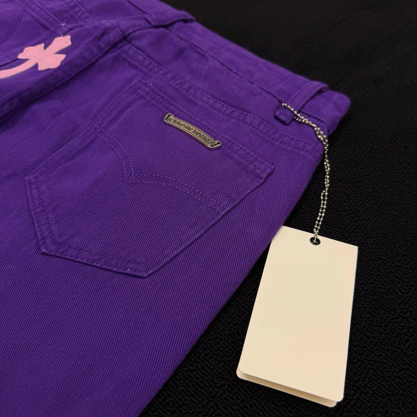 P260 Style number: D377 Croxin & 𝐂𝐡𝐫𝐨𝐦𝐞 𝐇𝐞𝐚𝐫𝐭 ss25 purple pants and leather limited edition leather jeans SIZE #28 30 32 34 (smlxl)